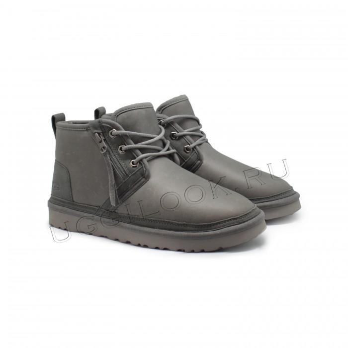 Neumel Zip Boot for Men Leather Grey