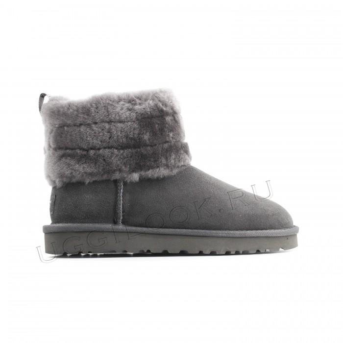 Mini Fluff Quilted Boot Charcoal