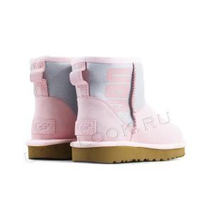 Угги мини с логотипом UGG розовые