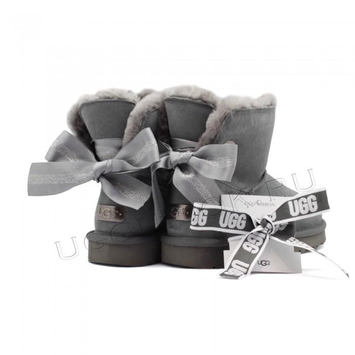 Mini Bailey Bow Customizable Grey