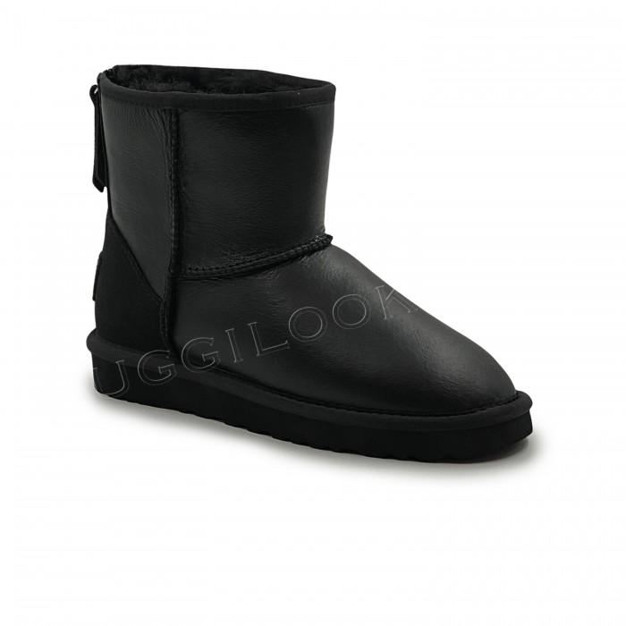 Mini Zip Boot Metallic Black