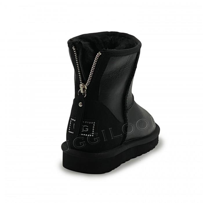 Mini Zip Boot Metallic Black