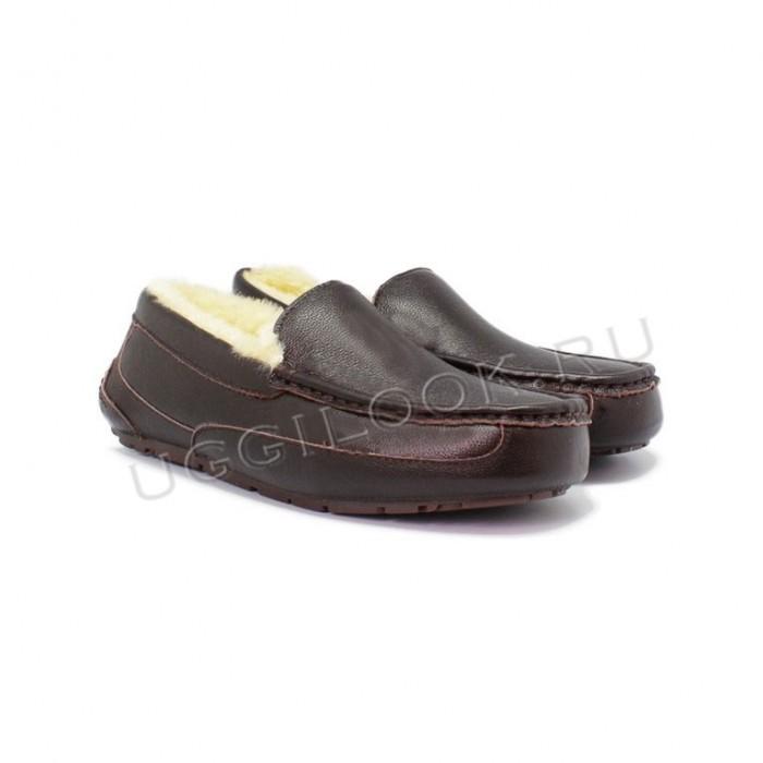 Ascot Slipper Leather Chocolate