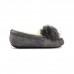 Dakota Pom Pom Slipper Grey