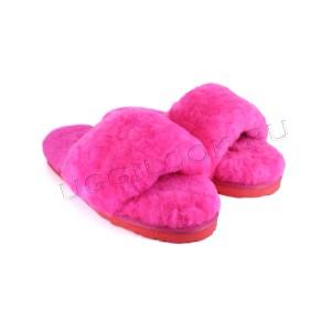 Женские меховые тапочки Fluff Slides Розовые