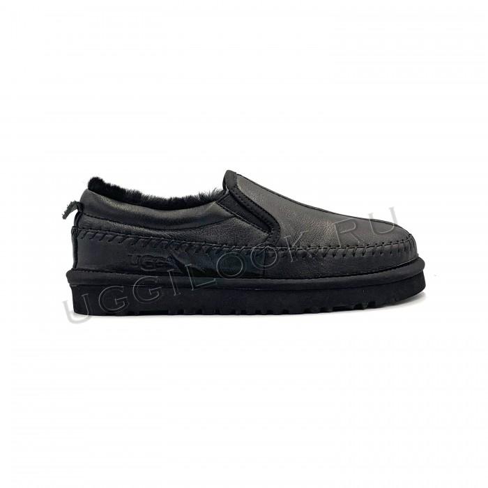 Slipper for Women Stitch Slip Leather Black